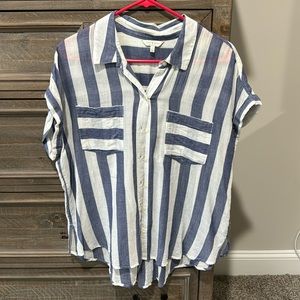 Lucky Brand Short Sleeve Button Down-Size Large